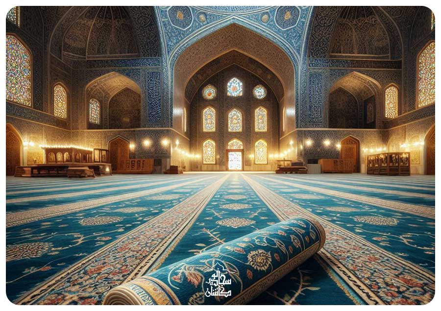 خرید فرش تشریفات به رنگ آبی