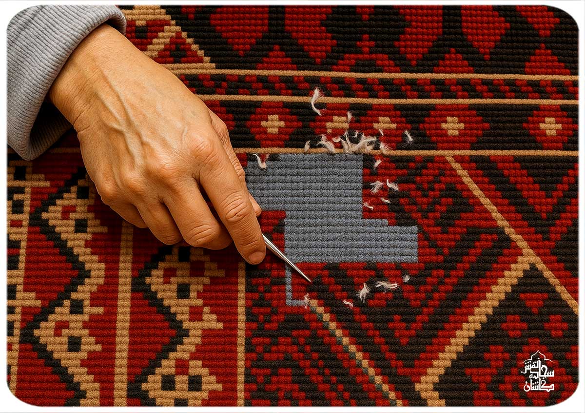 رفوی فرش سجاده ای
