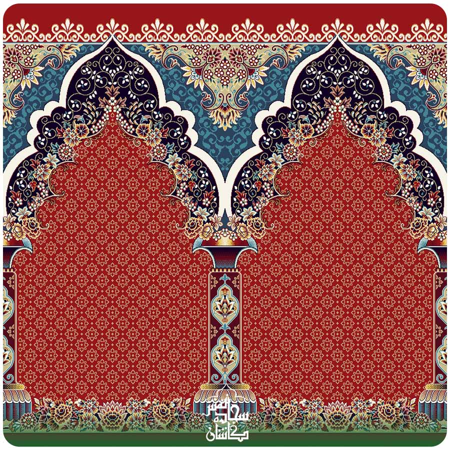 فرش سجاده ای طرح سپید رنگ لاکی