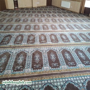 خرید فرش نمازخانه محرابی طرح باستان-500 شانه-147متر-نمازخانه مدرسه مومن آباد-سمنان