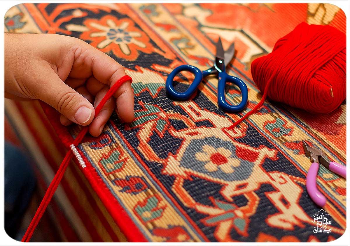 ترمیم و رفوی فرش های سجاده ای
