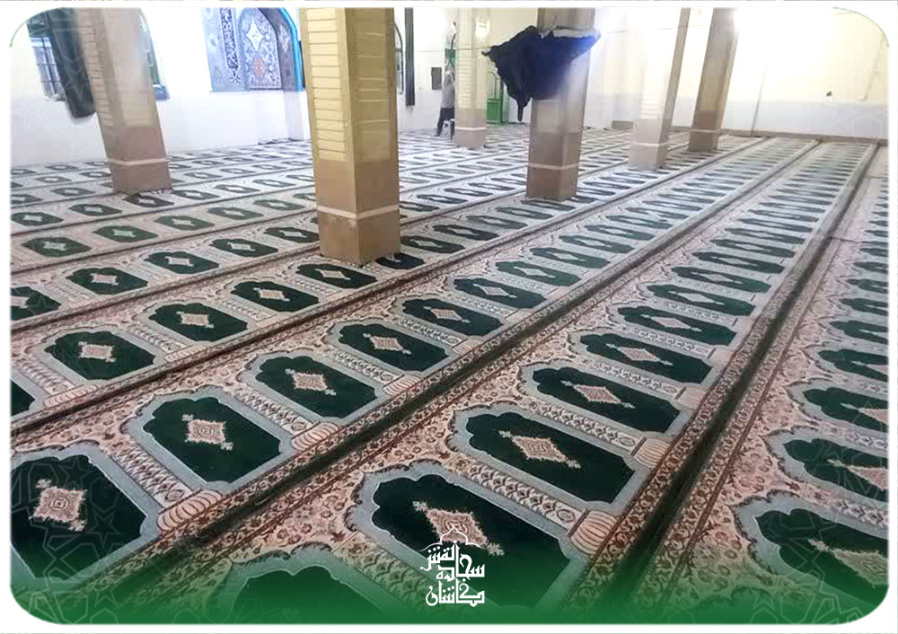 خرید 300 متر فرش سجاده ای مسجد به رنگ سبز در شهر یزد