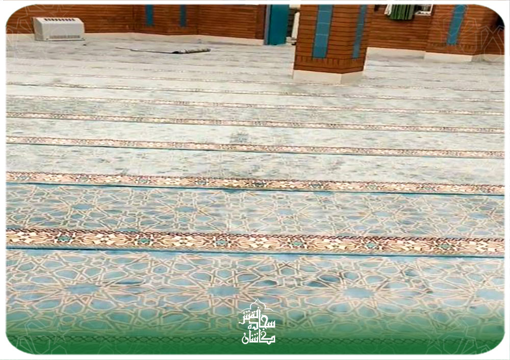 نمونه کار مفروش شدن نمازخانه مدرسه زیرک در قم